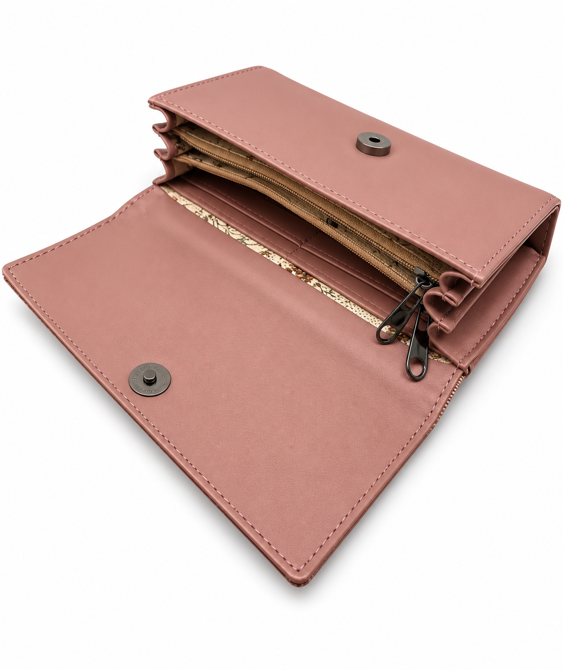 BATUTA HUB Women’s Premium Textured Leatherette Clutch Wallet | Long Ladies Purse with Multiple Card Slots, Zip Pocket & Magnetic Closure | Stylish Wallet for Women