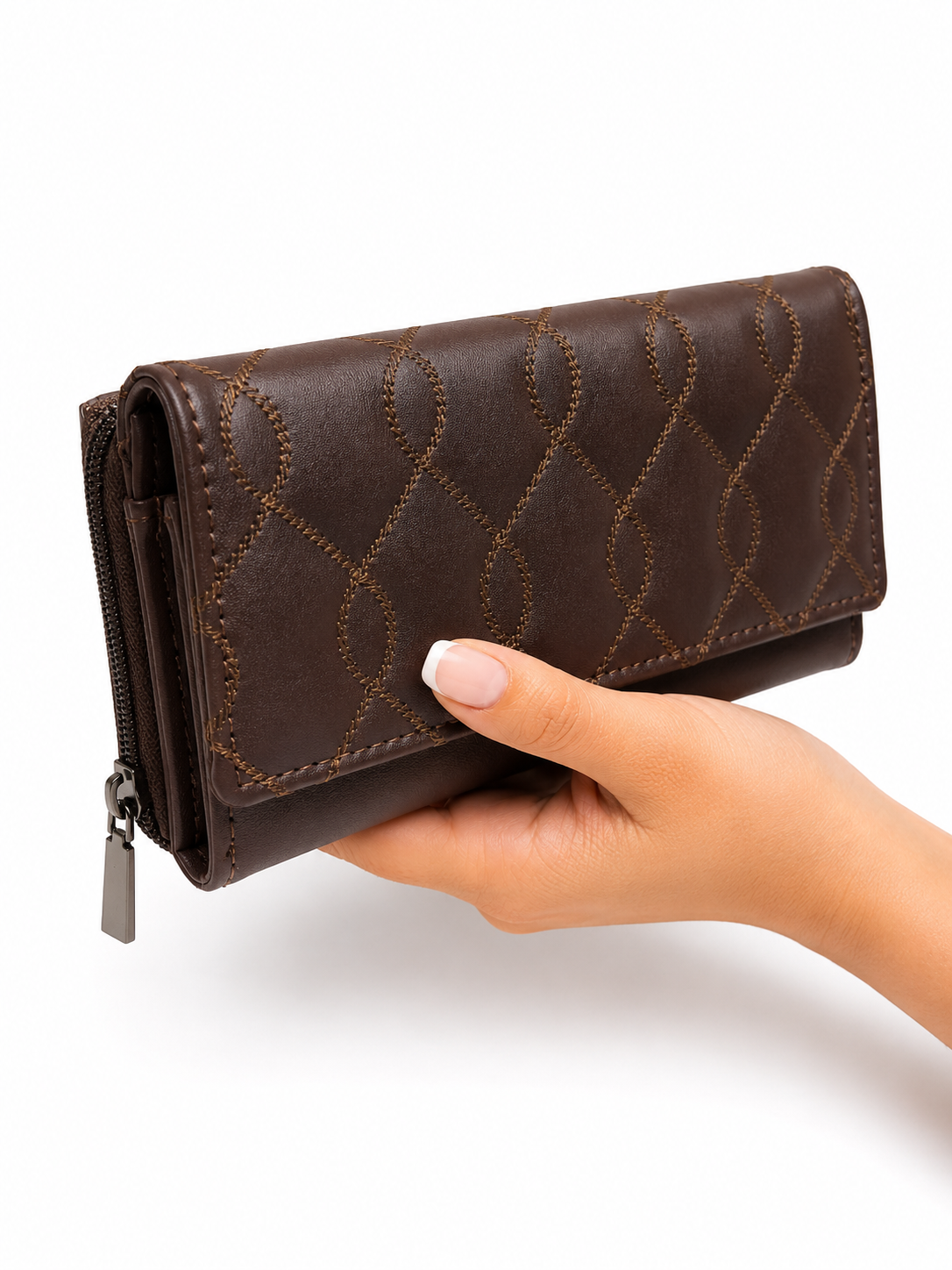 BATUTA Women’s Long Wallet | PU Leather Clutch Wallet for Women | 2 Zip | Multiple Card Slots | Cash & Mobile Holder