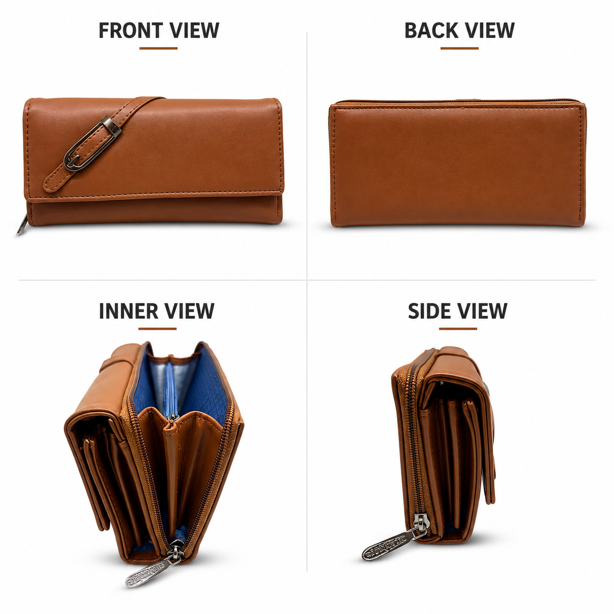 BATUTA Women’s Premium Long Wallet for Women | PU Leather Clutch Wallet | Multiple Card Slots | Cash & Coin Pocket | Stylish Ladies Purse