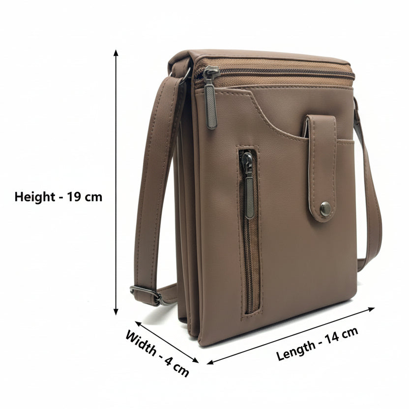 BATUTA HUB Women Crossbody Sling Bag | Premium PU Leather Small Side Bag for Girls & Ladies | Adjustable Strap | Multiple Zipper Pockets | Lightweight Daily Use Purse