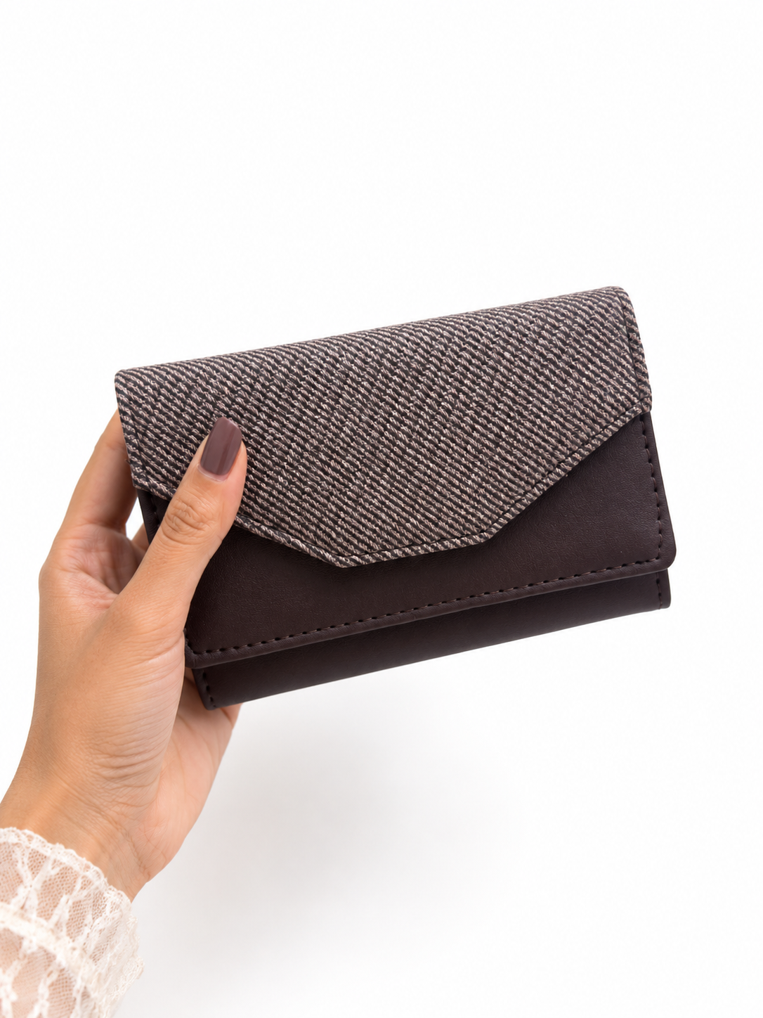 BATUTA Women Bi-Fold PU Leather Wallet | Card Holder | Coin Pocket | Compact Ladies Wallet | Olive Grey