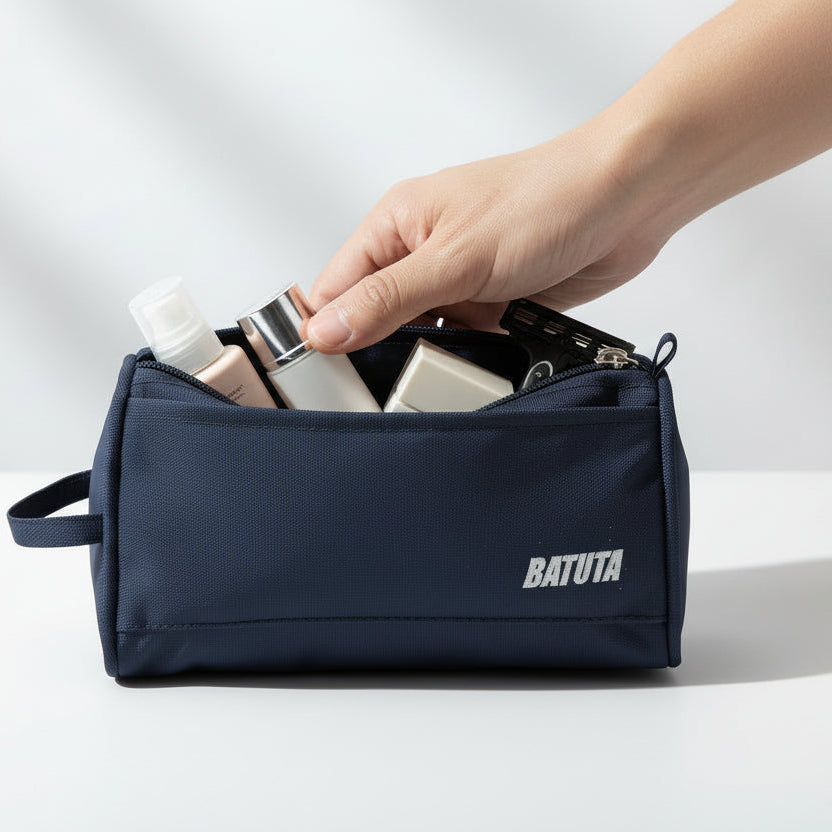 BATUTA Toiletry Bag for Men & Women, Travel Pouch for Toiletries Shaving Kit & Cosmetics, Water Resistance Pouch for Travel Accessories, Organizer Travel Pouch for Make Up,