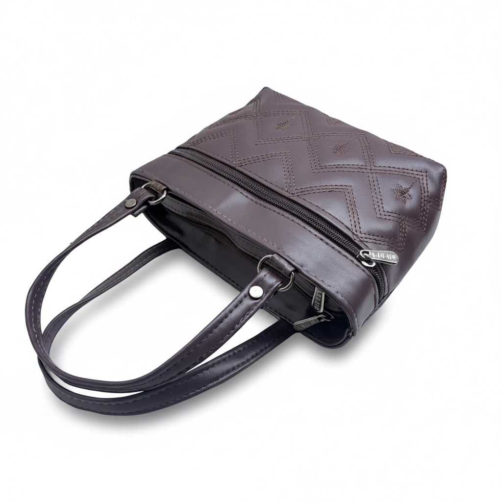 Women Stylish PU Leather Handbag | Small Tote Bag for Daily Use | Zipper Closure Hand Purse for Girls & Women