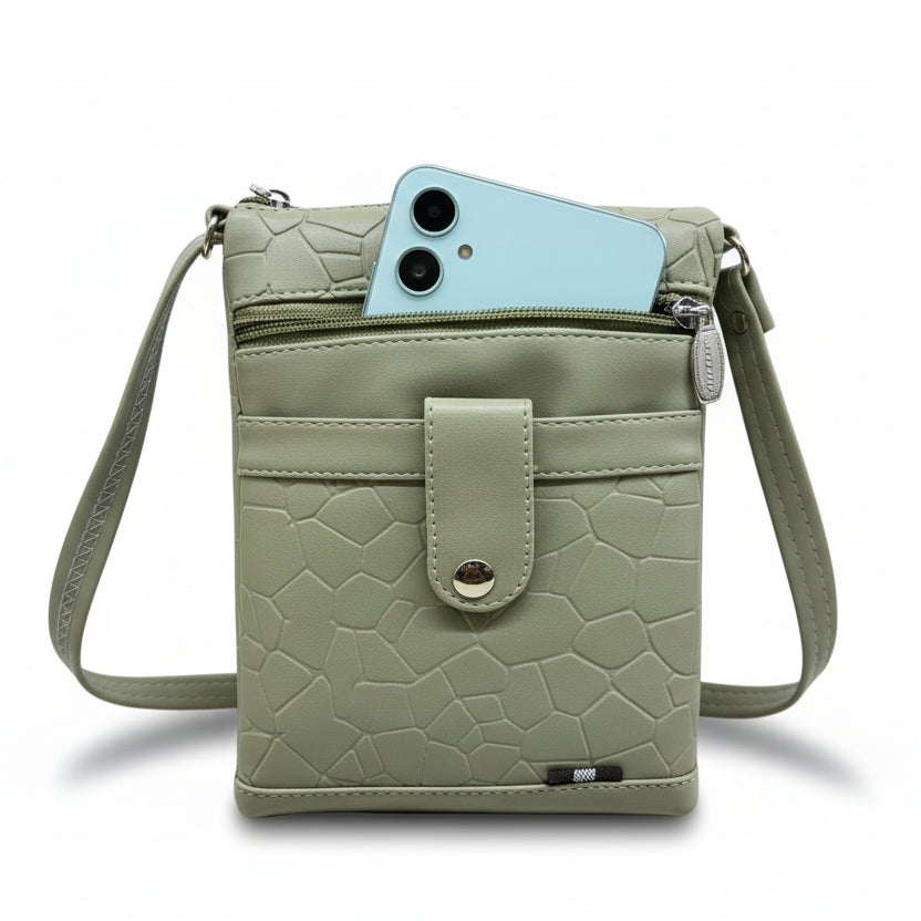 Women Crossbody Sling Bag | Premium PU Leather Small Side Bag for Girls & Ladies | Adjustable Strap | Multiple Zipper Pockets | Lightweight Daily Use Purse