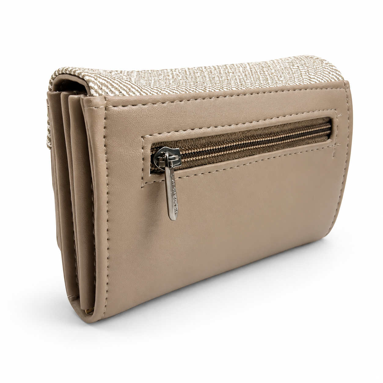 BATUTA Women Bi-Fold PU Leather Wallet | Card Holder | Coin Pocket | Compact Ladies Wallet | Olive Grey