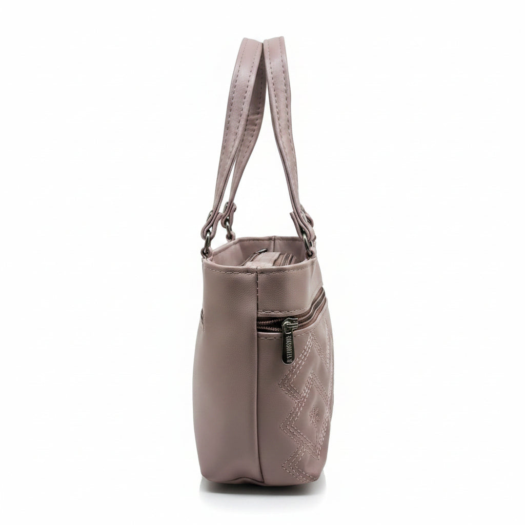 Women Stylish PU Leather Handbag | Small Tote Bag for Daily Use | Zipper Closure Hand Purse for Girls & Women
