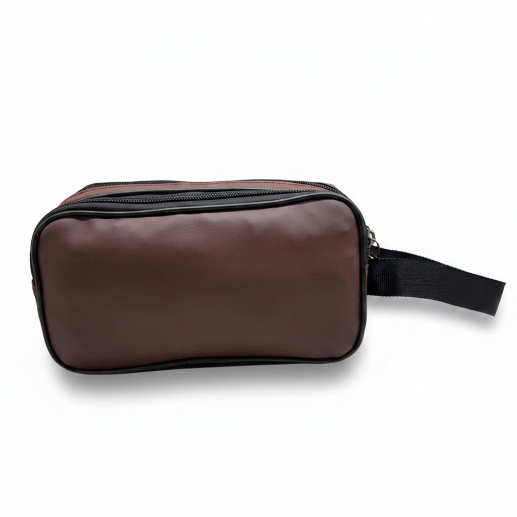 Premium Multi Zip Shaving Pouch for Men | Travel Toiletry Organizer Bag | Waterproof Grooming Kit Storage Pouch