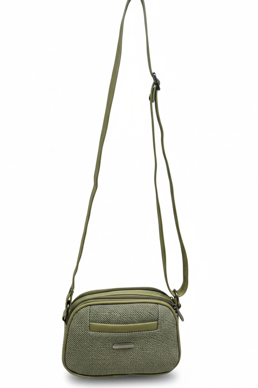 Women Compact Sling Bag | Small Crossbody Shoulder Bag | Multi Pocket | 2 Compartments | Adjustable Strap