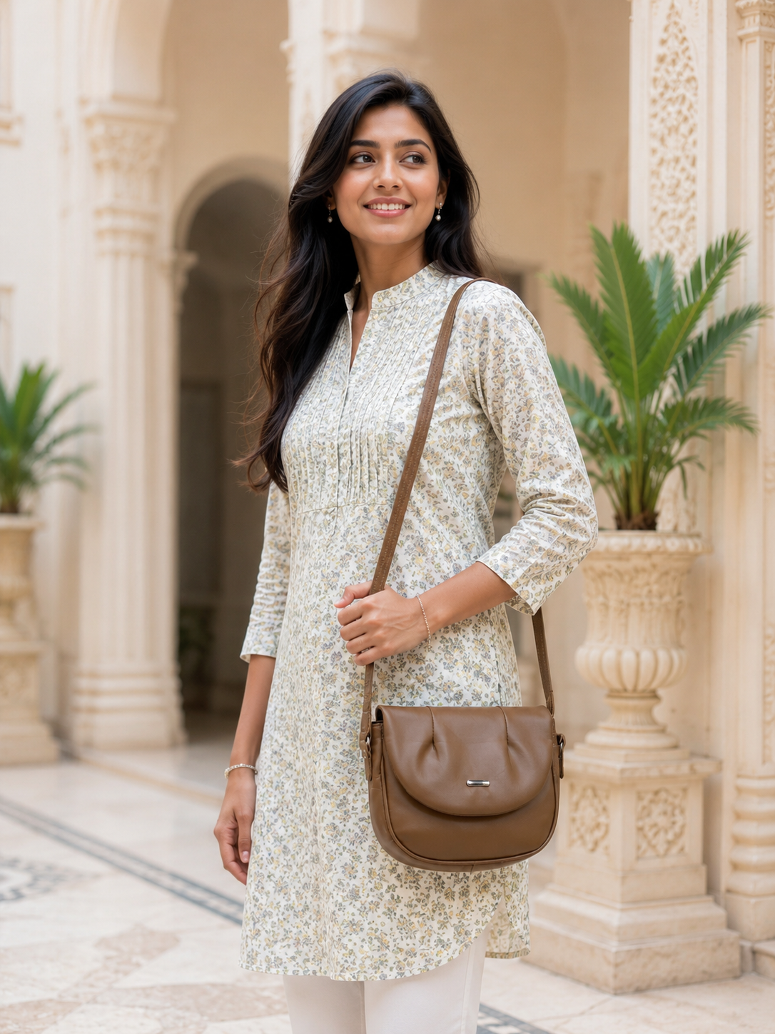Elegant Flap Closure Crossbody Shoulder Bag with Multiple Compartments