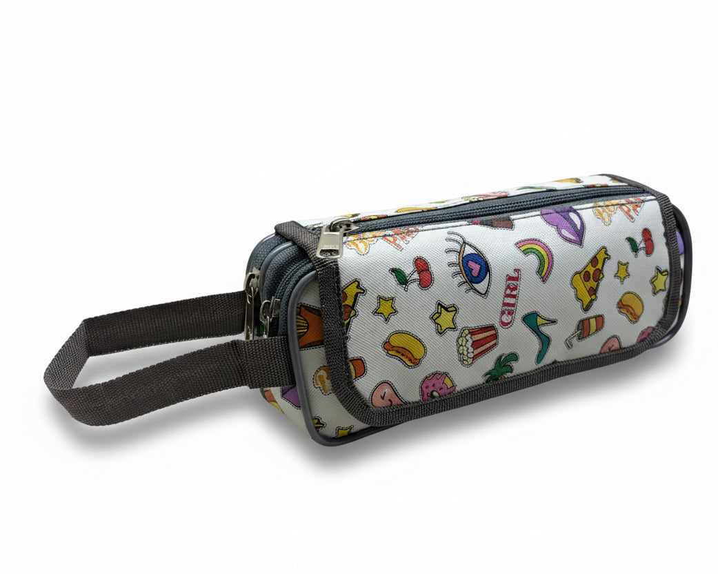 BATUTA HUB Large Size Pencil Case Holder Pouch Pen Bag Marker Stationary Pouch Case 3 Zipper Stationery Case Pen Holde Pencil Pouch