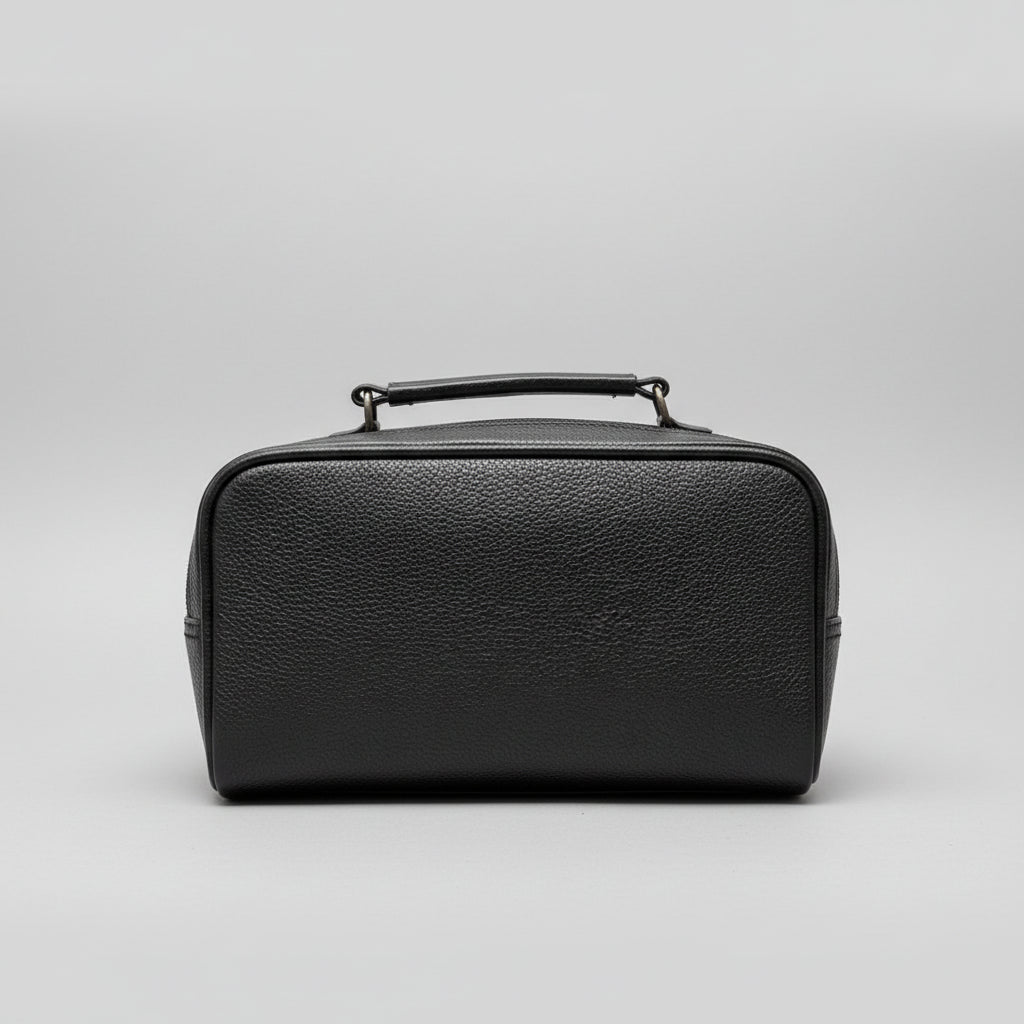 BATUTA Genuine Leather Toiletry Bag for Men & Women | Travel Shaving Kit Pouch | Two Section Variants | Vintage Brown & Black | Unisex Kit Organizer