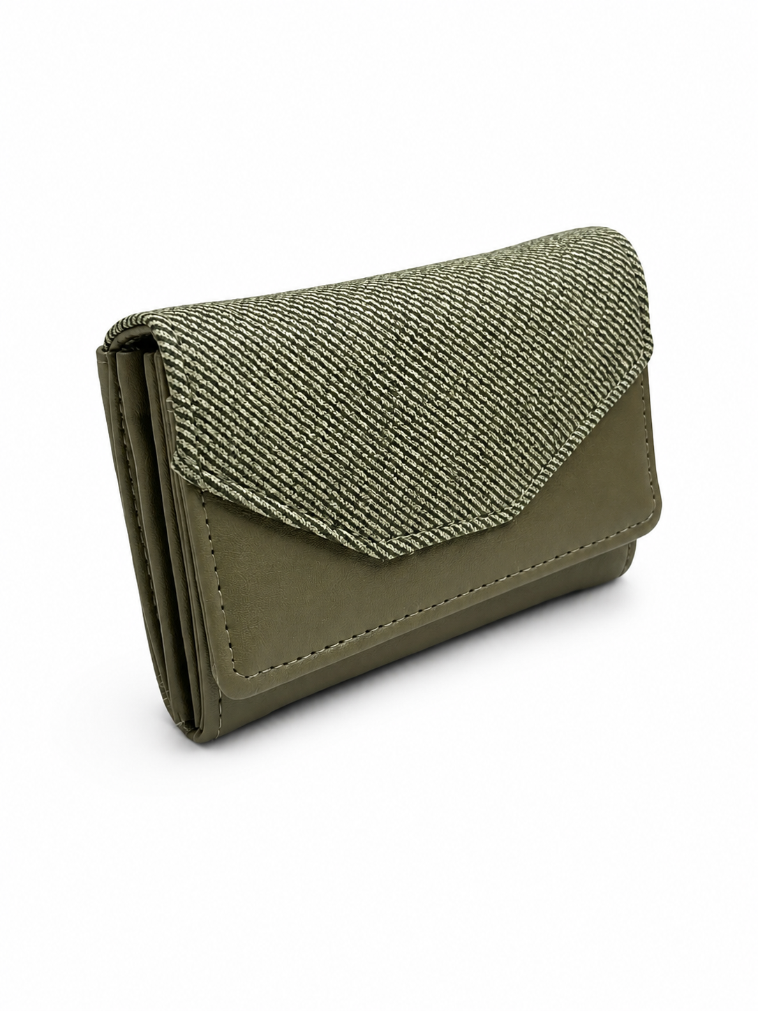BATUTA Women Bi-Fold PU Leather Wallet | Card Holder | Coin Pocket | Compact Ladies Wallet | Olive Grey