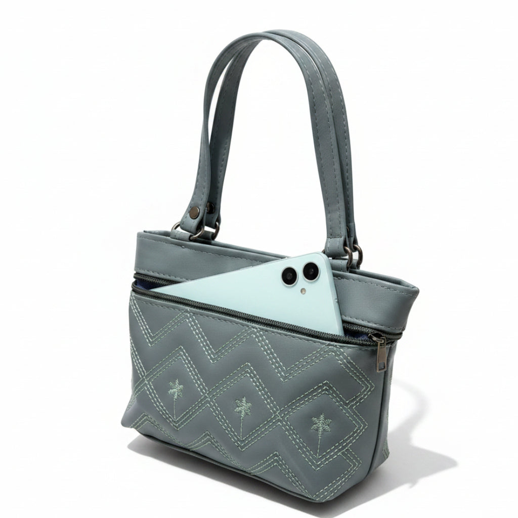 Women Stylish PU Leather Handbag | Small Tote Bag for Daily Use | Zipper Closure Hand Purse for Girls & Women