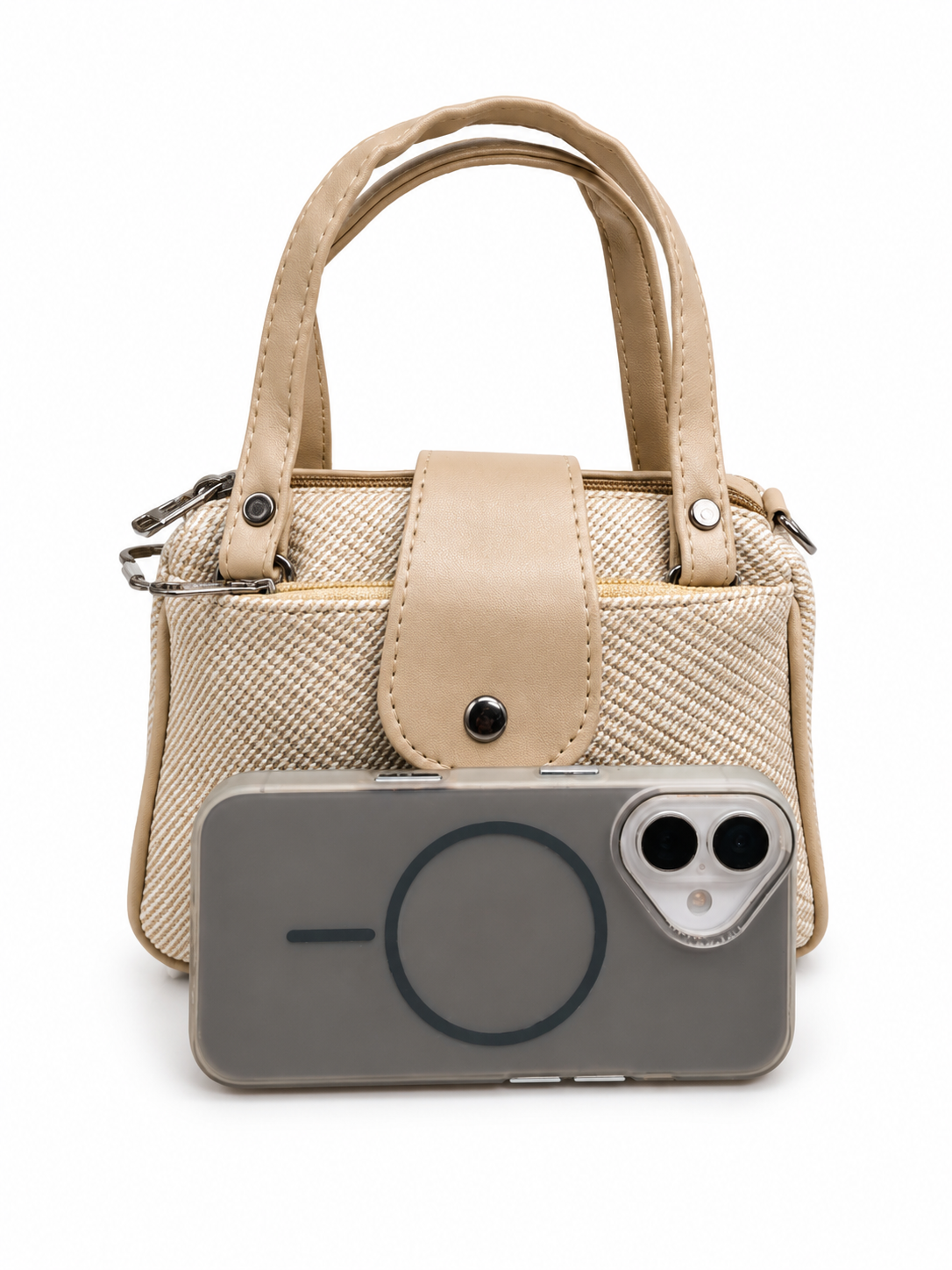Women’s Stylish Handbag with Detachable Sling Strap | Multi-Pocket Casual Tote Bag for Daily Use