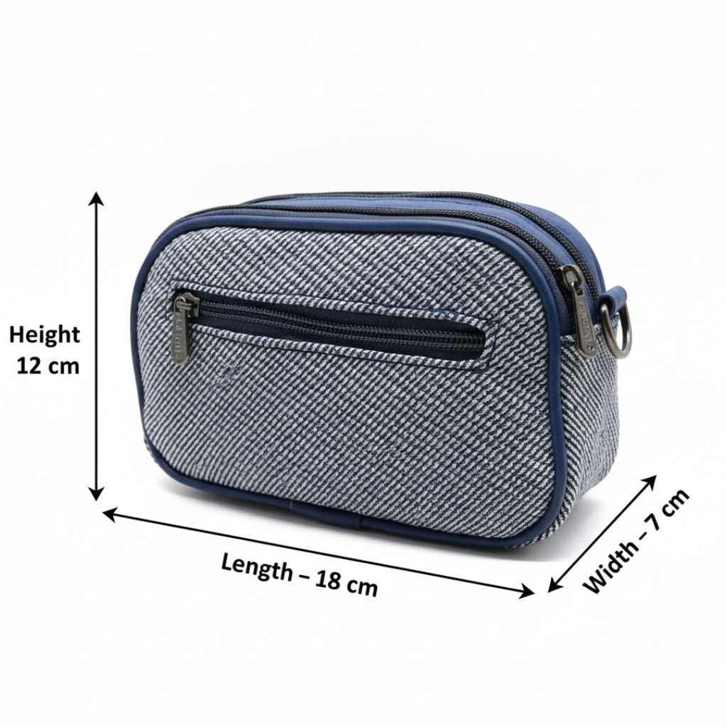 Women Compact Sling Bag | Small Crossbody Shoulder Bag | Multi Pocket | 2 Compartments | Adjustable Strap