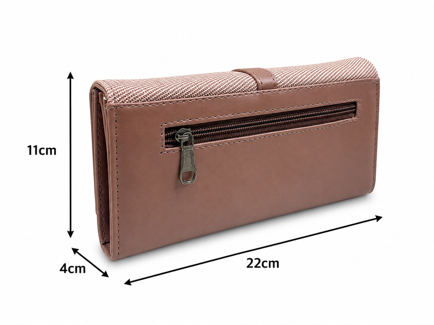 BATUTA HUB Women’s Premium Textured Leatherette Clutch Wallet | Long Ladies Purse with Multiple Card Slots, Zip Pocket & Magnetic Closure | Stylish Wallet for Women