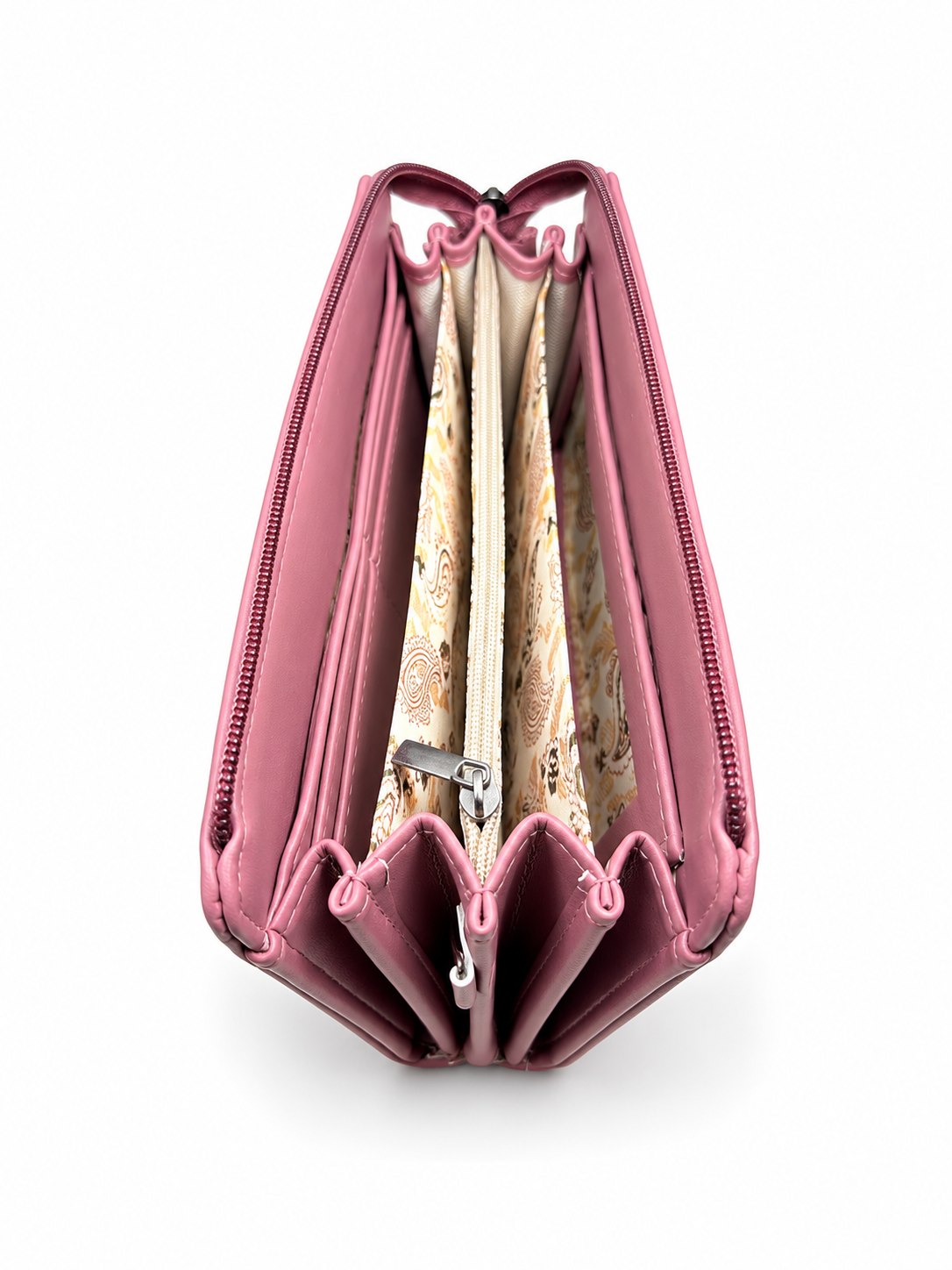 BATUTA Women’s Zip Around Clutch Wallet | PU Leather Ladies Wallet | Multi Compartment Purse with Card Slots, Cash Sections, Coin Pocket & Wrist Strap