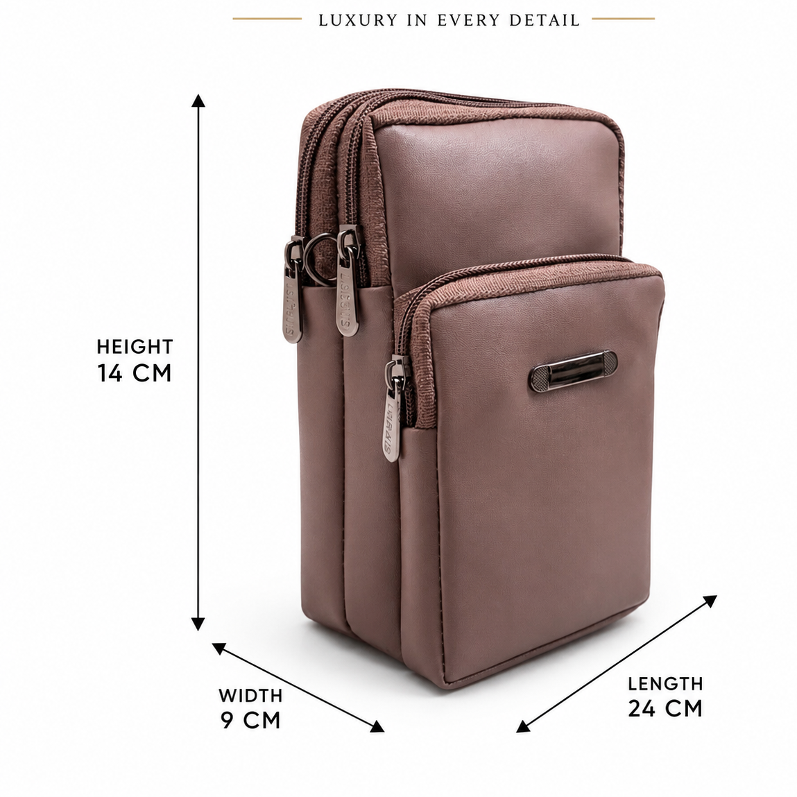BATUTA HUB Women’s Mobile Sling Bag | Multi Pocket Crossbody Bag | 3 Zip Compartments | Adjustable Shoulder Strap Compact Travel Organizer Purse for Daily Use