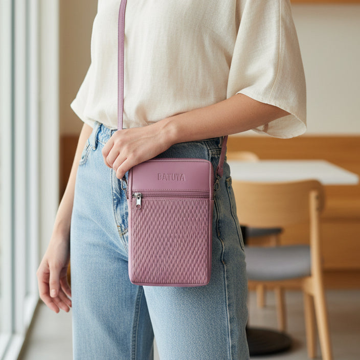 BATUTA HUB Women Crossbody Sling Bag | Premium PU Leather Small Size Bag for Girls & Ladies | Adjustable Strap | Multiple Zipper Pockets | Lightweight Daily Use Purse