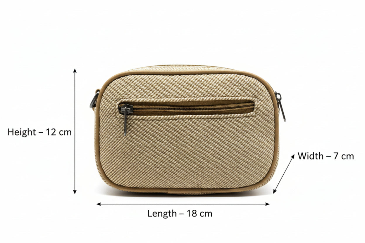 Women Compact Sling Bag | Small Crossbody Shoulder Bag | Multi Pocket | 2 Compartments | Adjustable Strap