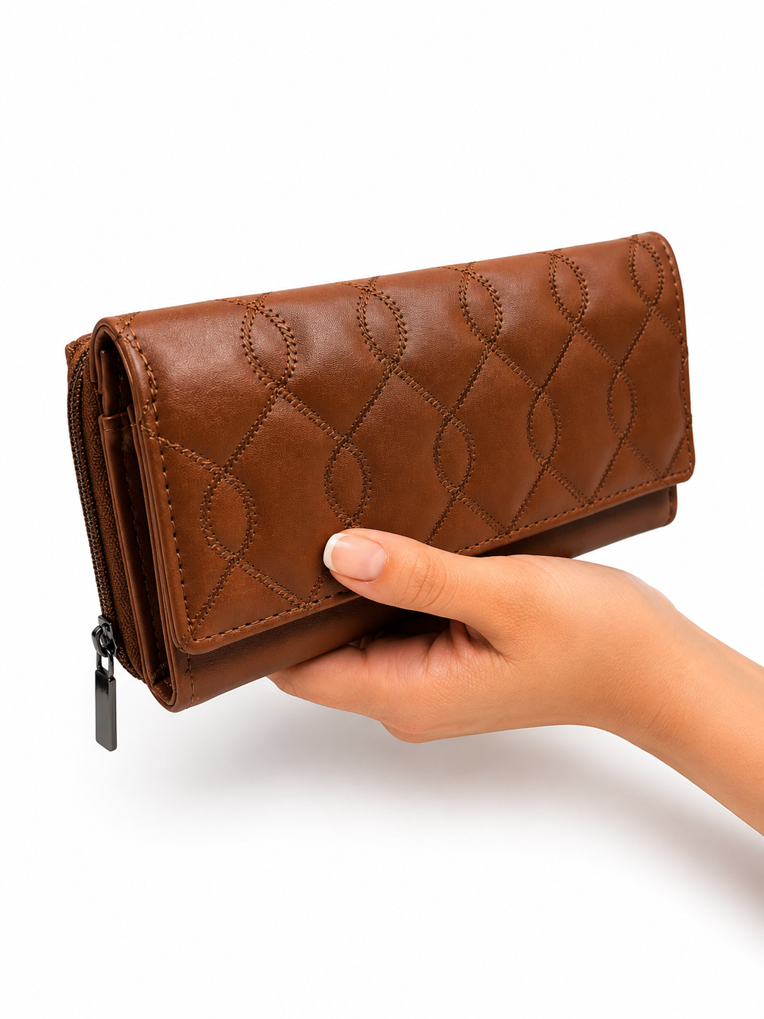 BATUTA Women’s Long Wallet | PU Leather Clutch Wallet for Women | 2 Zip | Multiple Card Slots | Cash & Mobile Holder