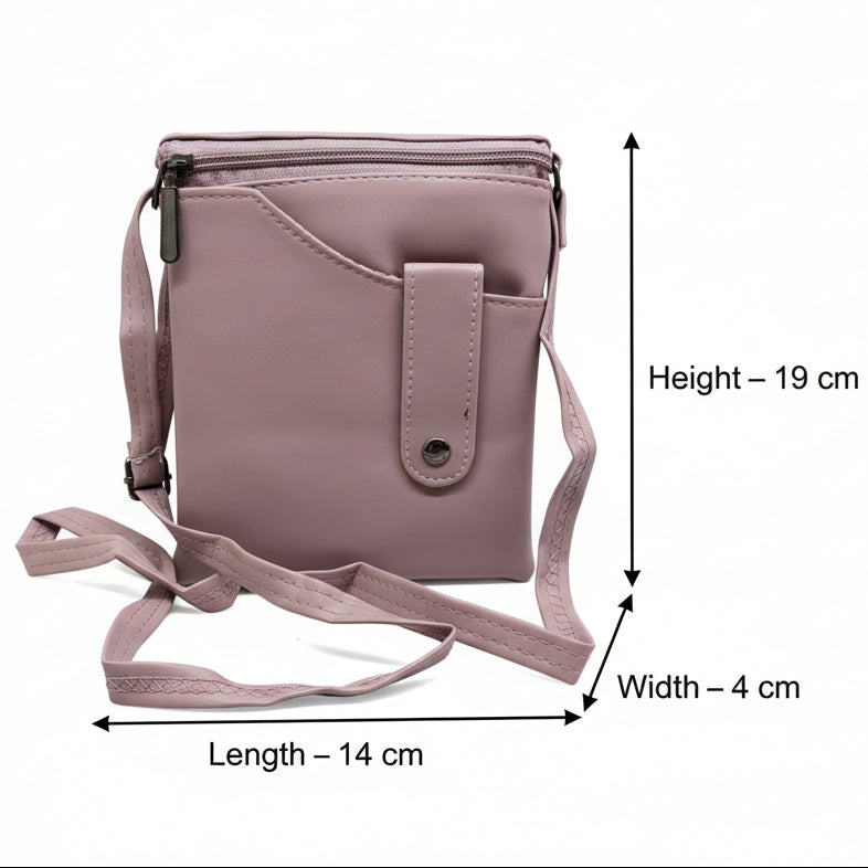 BATUTA HUB Women Crossbody Sling Bag | Premium PU Leather Small Side Bag for Girls & Ladies | Adjustable Strap | Multiple Zipper Pockets | Lightweight Daily Use Purse