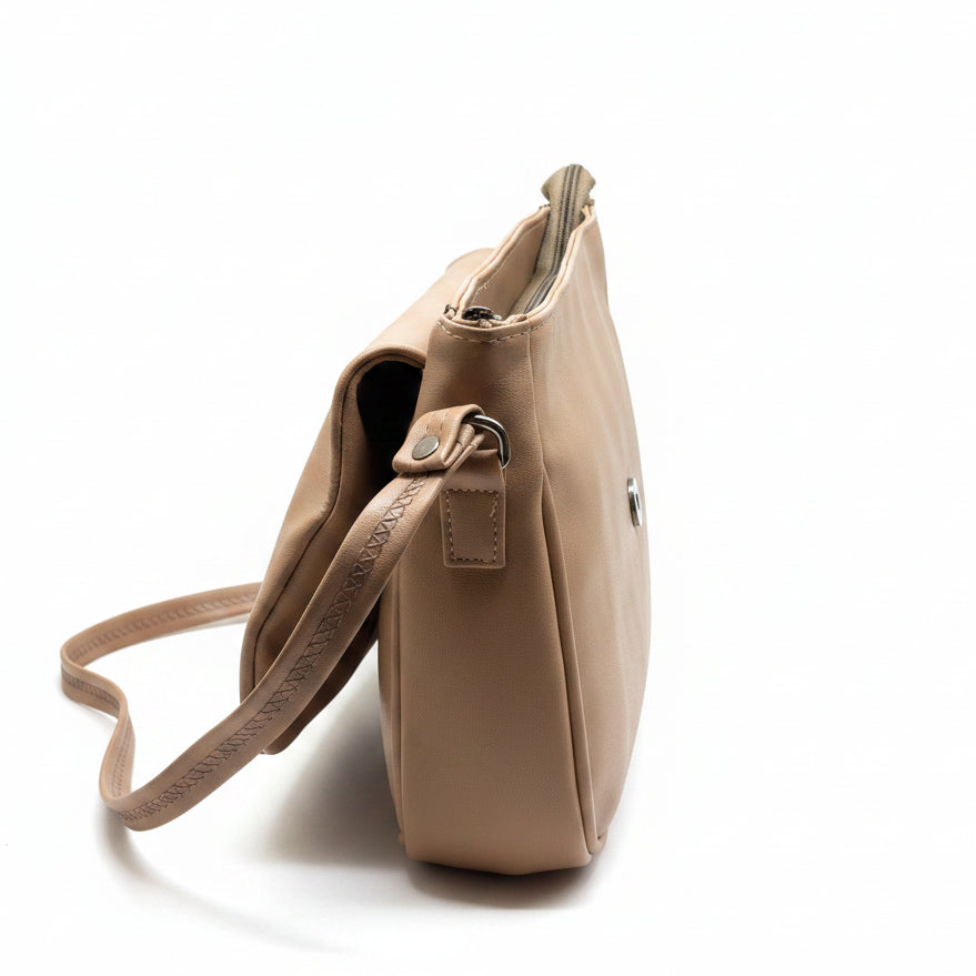 Elegant Flap Closure Crossbody Shoulder Bag with Multiple Compartments