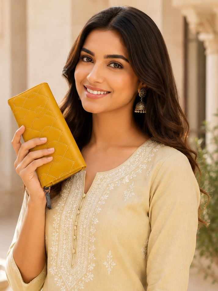 BATUTA Women’s Long Wallet | PU Leather Clutch Wallet for Women | 2 Zip | Multiple Card Slots | Cash & Mobile Holder