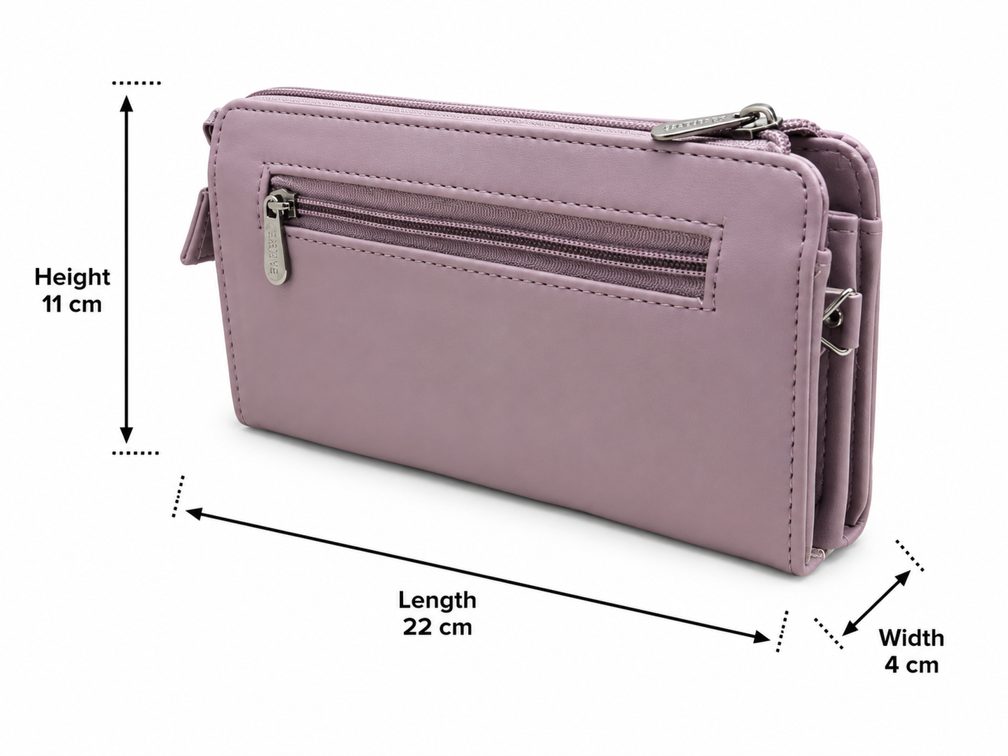 BATUTA Women’s Zip Around Clutch Wallet | PU Leather Ladies Wallet | Multi Compartment Purse with Card Slots, Cash Sections, Coin Pocket & Wrist Strap