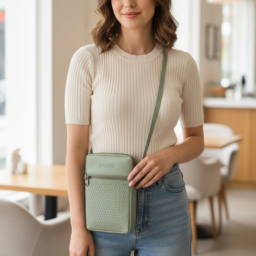 BATUTA HUB Women Crossbody Sling Bag | Premium PU Leather Small Size Bag for Girls & Ladies | Adjustable Strap | Multiple Zipper Pockets | Lightweight Daily Use Purse