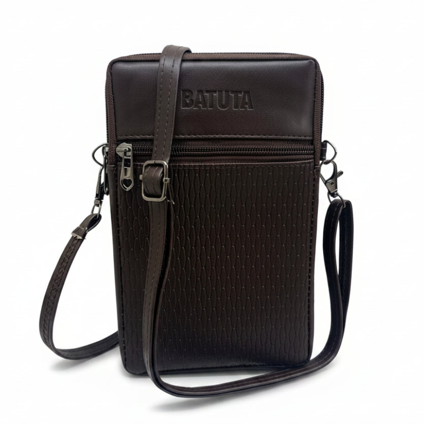 BATUTA HUB Women Crossbody Sling Bag | Premium PU Leather Small Size Bag for Girls & Ladies | Adjustable Strap | Multiple Zipper Pockets | Lightweight Daily Use Purse