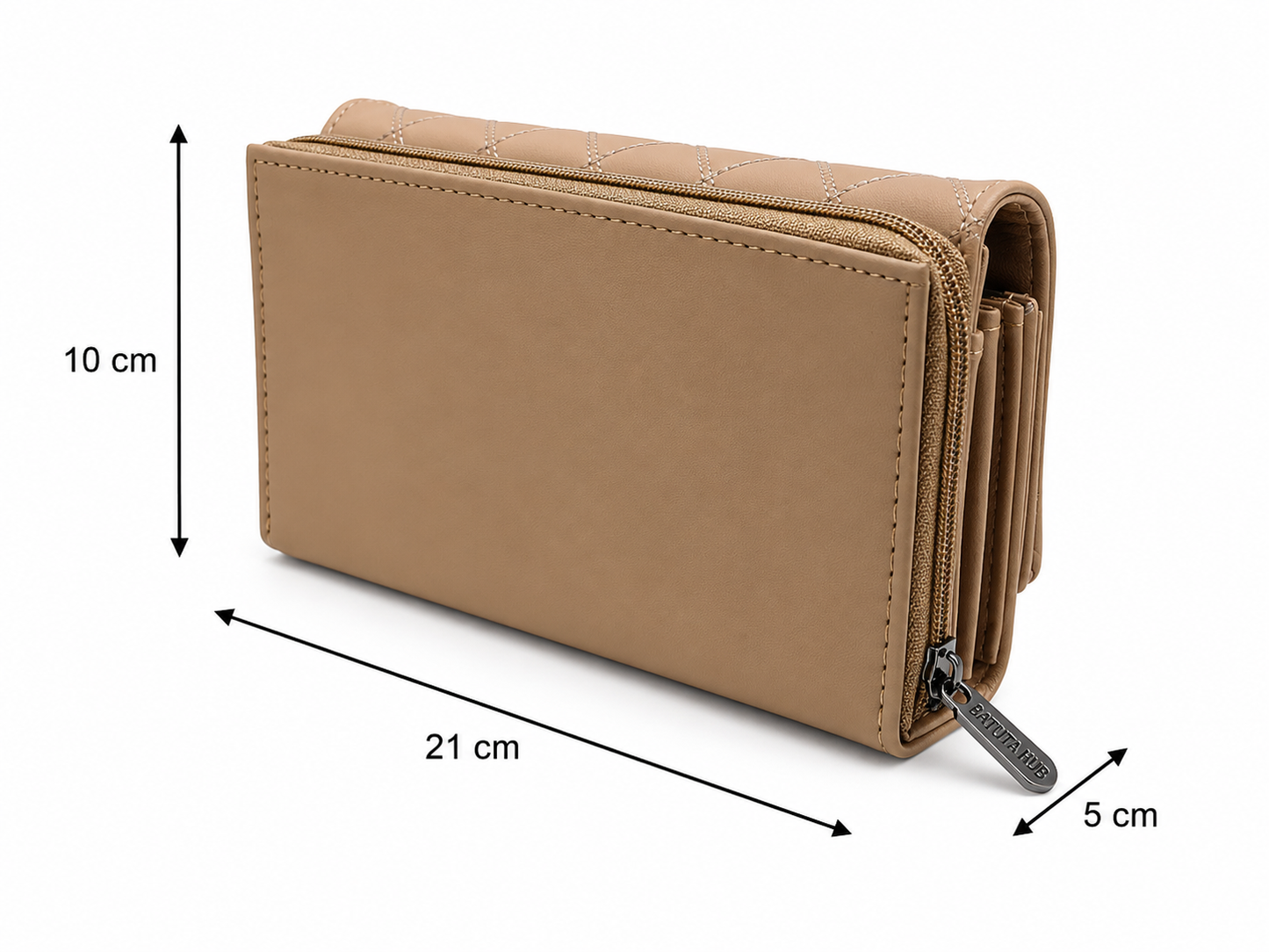 BATUTA Women’s Long Wallet | PU Leather Clutch Wallet for Women | 2 Zip | Multiple Card Slots | Cash & Mobile Holder