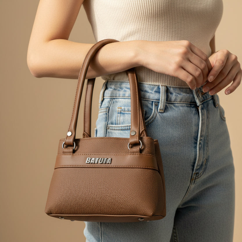 BATUTA HUB Small Hand Bag for Women, PU Leather, Stylish and Lightweight, Top Hand Held Bag