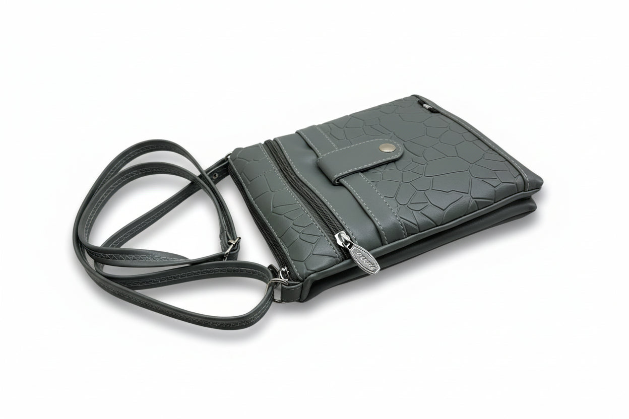 Women Crossbody Sling Bag | Premium PU Leather Small Side Bag for Girls & Ladies | Adjustable Strap | Multiple Zipper Pockets | Lightweight Daily Use Purse