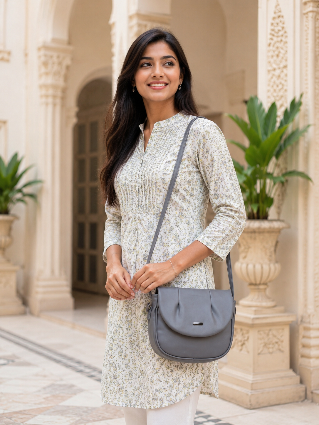 Elegant Flap Closure Crossbody Shoulder Bag with Multiple Compartments