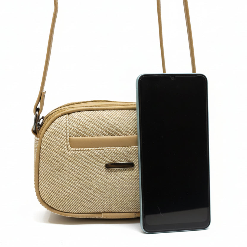 Women Compact Sling Bag | Small Crossbody Shoulder Bag | Multi Pocket | 2 Compartments | Adjustable Strap
