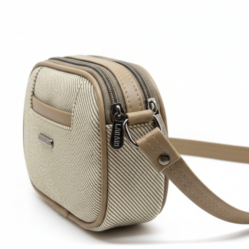 Women Compact Sling Bag | Small Crossbody Shoulder Bag | Multi Pocket | 2 Compartments | Adjustable Strap