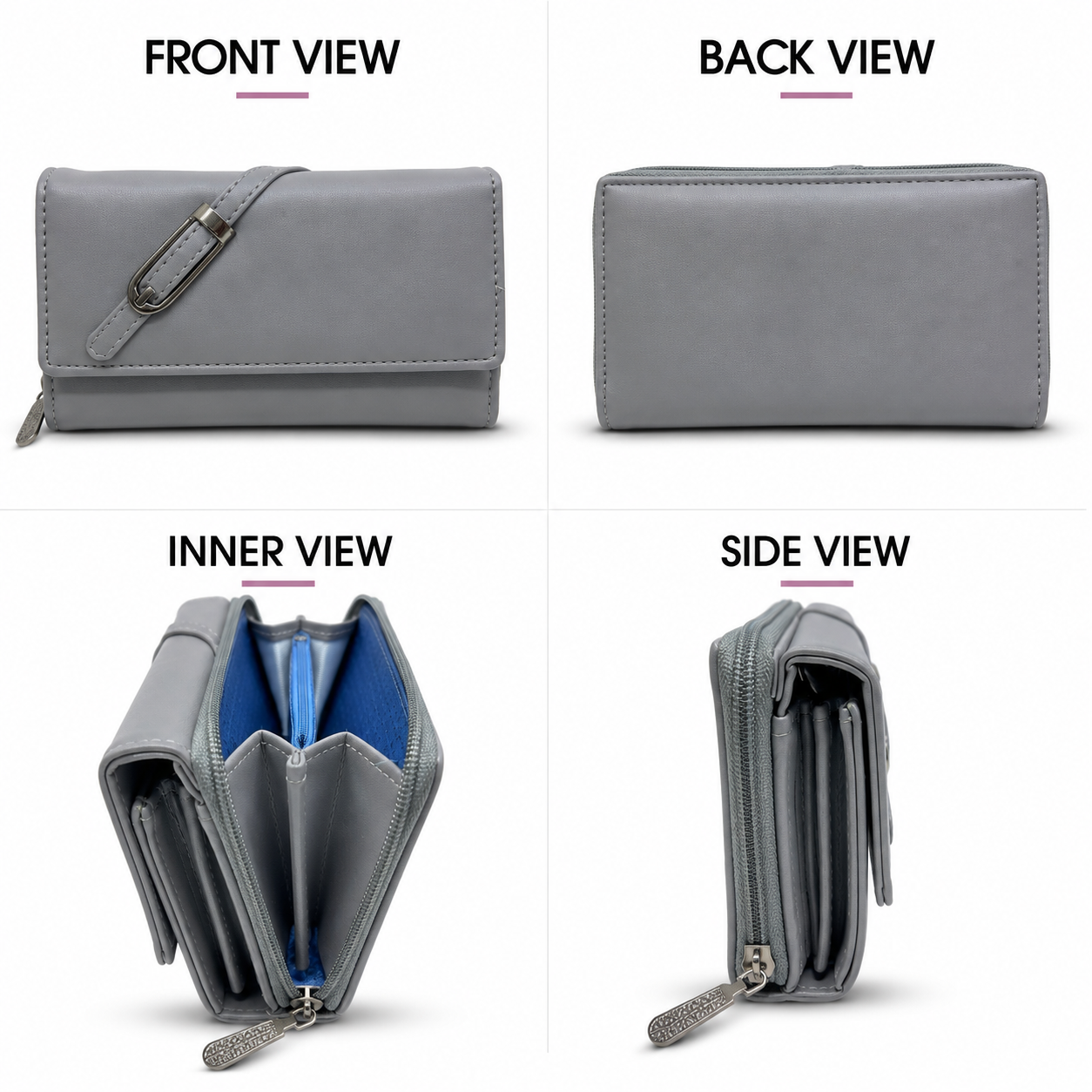 BATUTA Women’s Premium Long Wallet for Women | PU Leather Clutch Wallet | Multiple Card Slots | Cash & Coin Pocket | Stylish Ladies Purse
