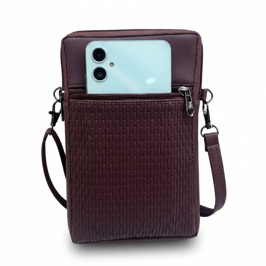BATUTA HUB Women Crossbody Sling Bag | Premium PU Leather Small Size Bag for Girls & Ladies | Adjustable Strap | Multiple Zipper Pockets | Lightweight Daily Use Purse