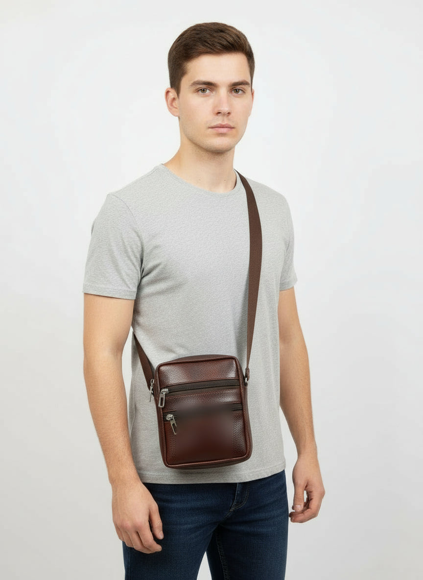 Men's and Women's Sling Bag | Crossbody Shoulder Bag for Travel & Office | Vegan Leather Bag with Adjustable Strap