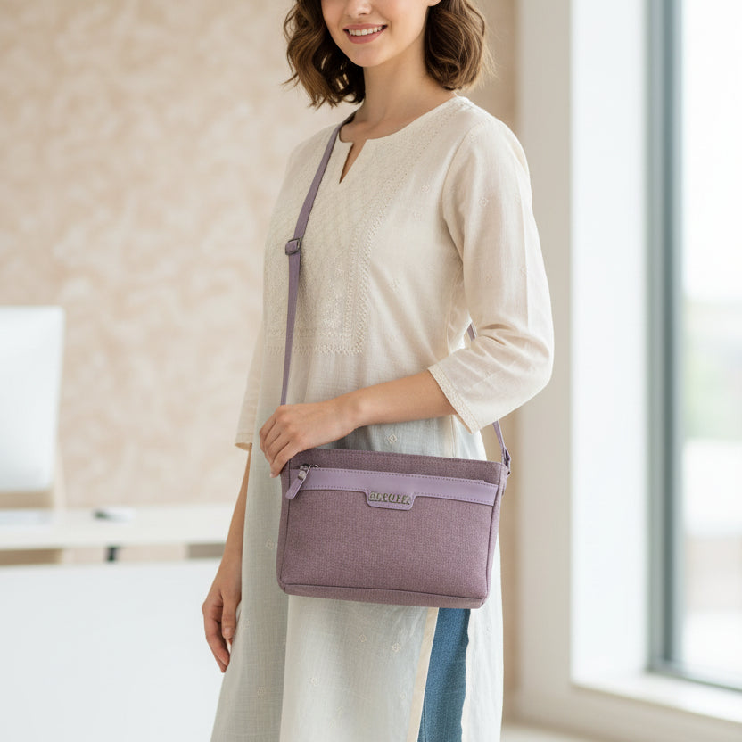 BATUTA HUB Women Crossbody Sling Bag | Premium PU Leather Small Side Bag for Girls & Ladies | Adjustable Strap | Multiple Zipper Pockets | Lightweight Daily Use Purse