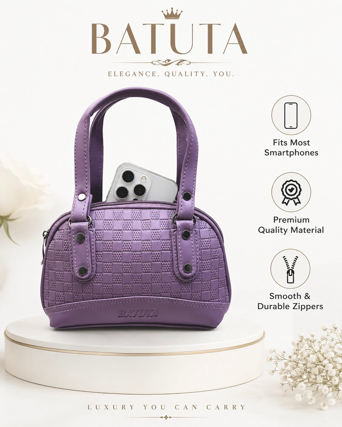 Small Handheld bag for Women, PU Leather, Stylish and Lightweight