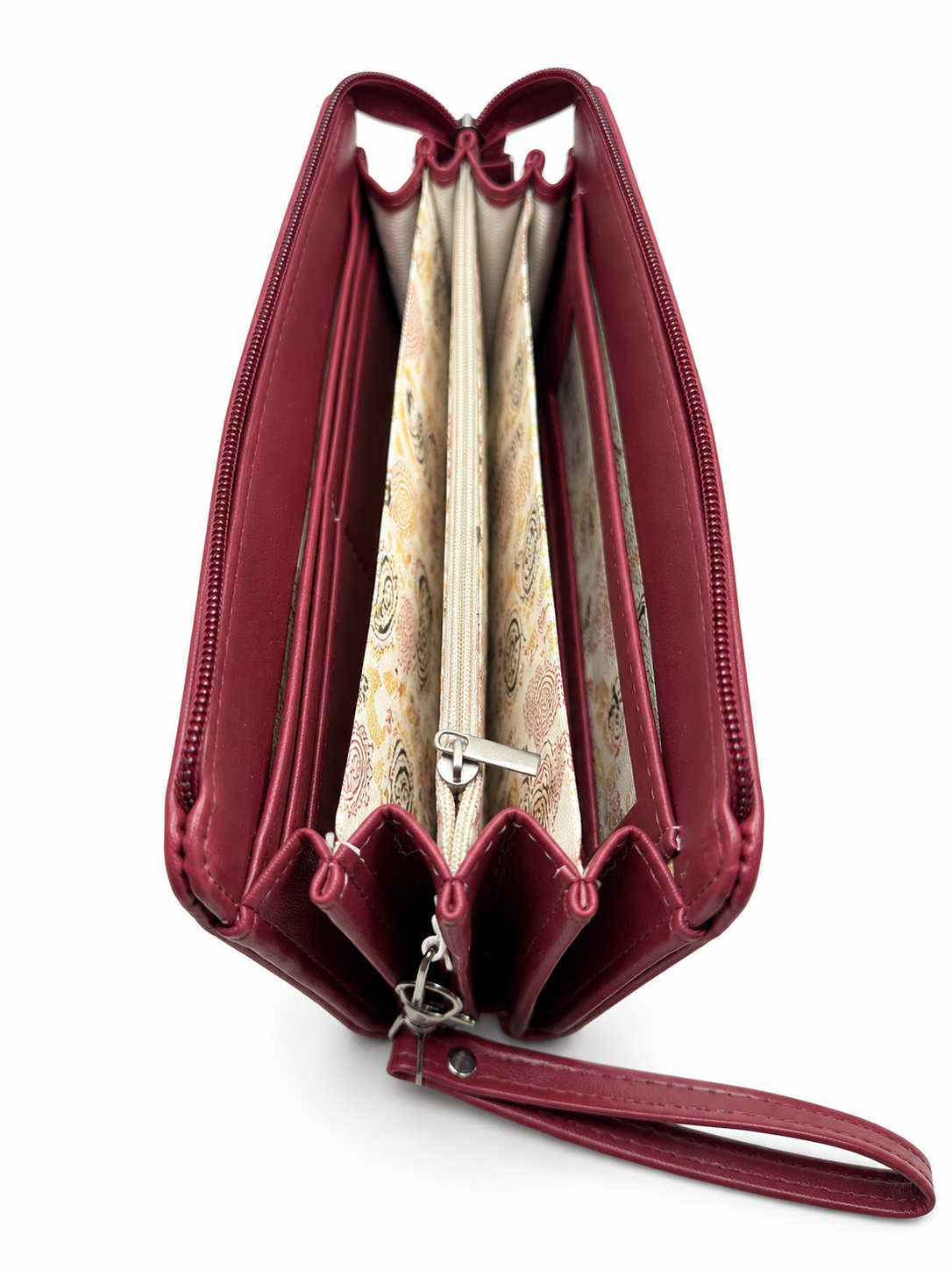 BATUTA Women’s Zip Around Clutch Wallet | PU Leather Ladies Wallet | Multi Compartment Purse with Card Slots, Cash Sections, Coin Pocket & Wrist Strap