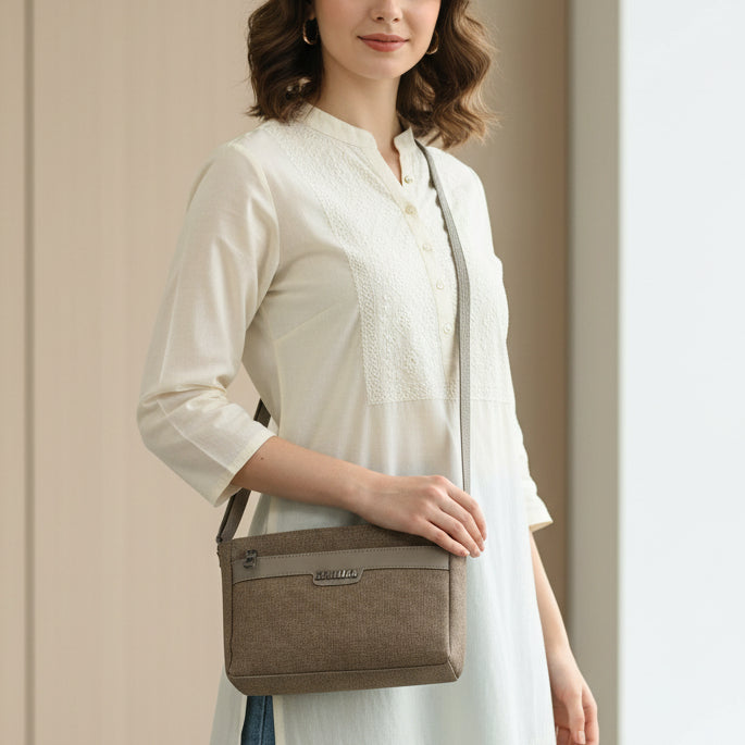 BATUTA HUB Women Crossbody Sling Bag | Premium PU Leather Small Side Bag for Girls & Ladies | Adjustable Strap | Multiple Zipper Pockets | Lightweight Daily Use Purse