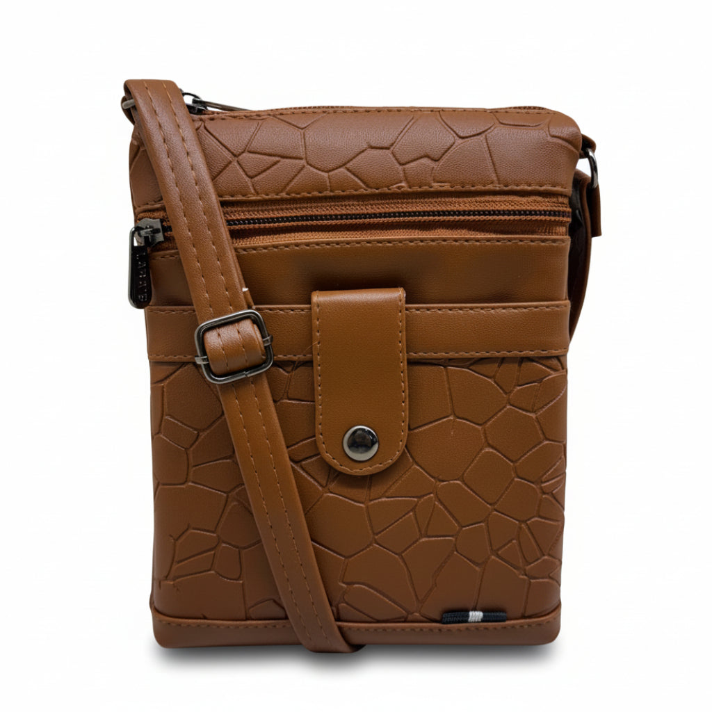 Women Crossbody Sling Bag | Premium PU Leather Small Side Bag for Girls & Ladies | Adjustable Strap | Multiple Zipper Pockets | Lightweight Daily Use Purse