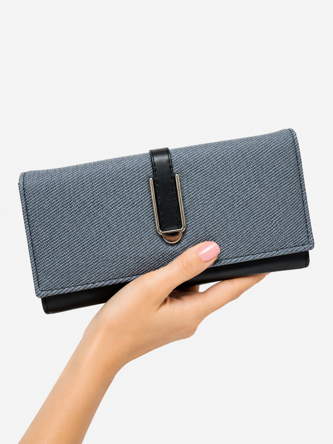 BATUTA HUB Women’s Premium Textured Leatherette Clutch Wallet | Long Ladies Purse with Multiple Card Slots, Zip Pocket & Magnetic Closure | Stylish Wallet for Women