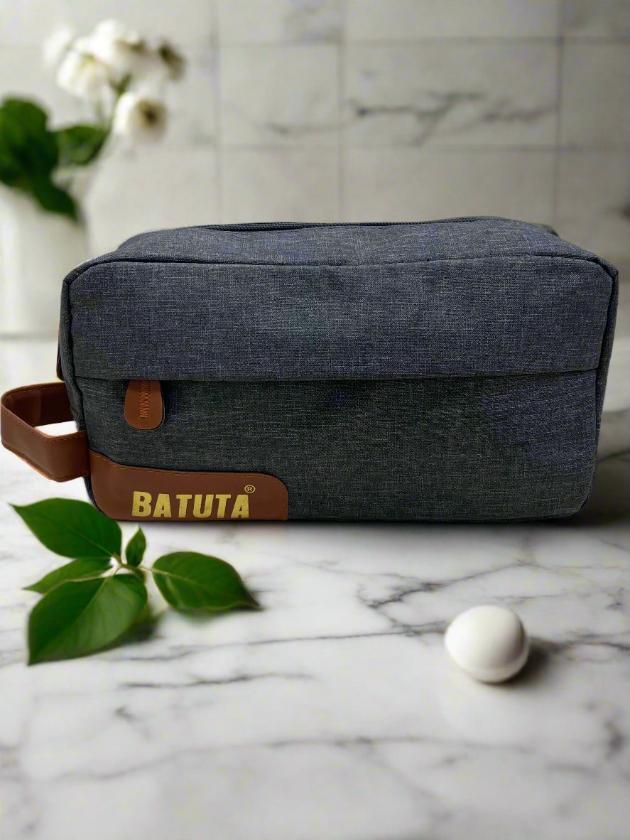 Men's Toiletry Bag Leather and Canvas Travel Toiletry Bag Dopp Kit for Men Shaving Bag for Travel Accessories