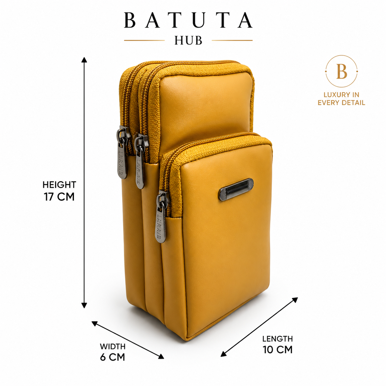 BATUTA HUB Women’s Mobile Sling Bag | Multi Pocket Crossbody Bag | 3 Zip Compartments | Adjustable Shoulder Strap Compact Travel Organizer Purse for Daily Use