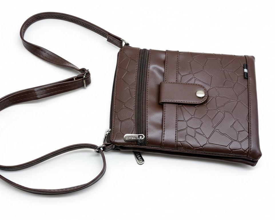 Women Crossbody Sling Bag | Premium PU Leather Small Side Bag for Girls & Ladies | Adjustable Strap | Multiple Zipper Pockets | Lightweight Daily Use Purse