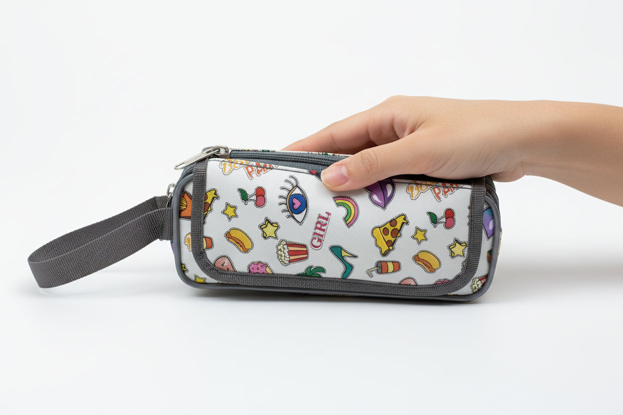 BATUTA HUB Large Size Pencil Case Holder Pouch Pen Bag Marker Stationary Pouch Case 3 Zipper Stationery Case Pen Holde Pencil Pouch